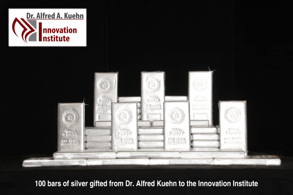 image of 100 silver bars donated by Dr. Alfred Kuehn